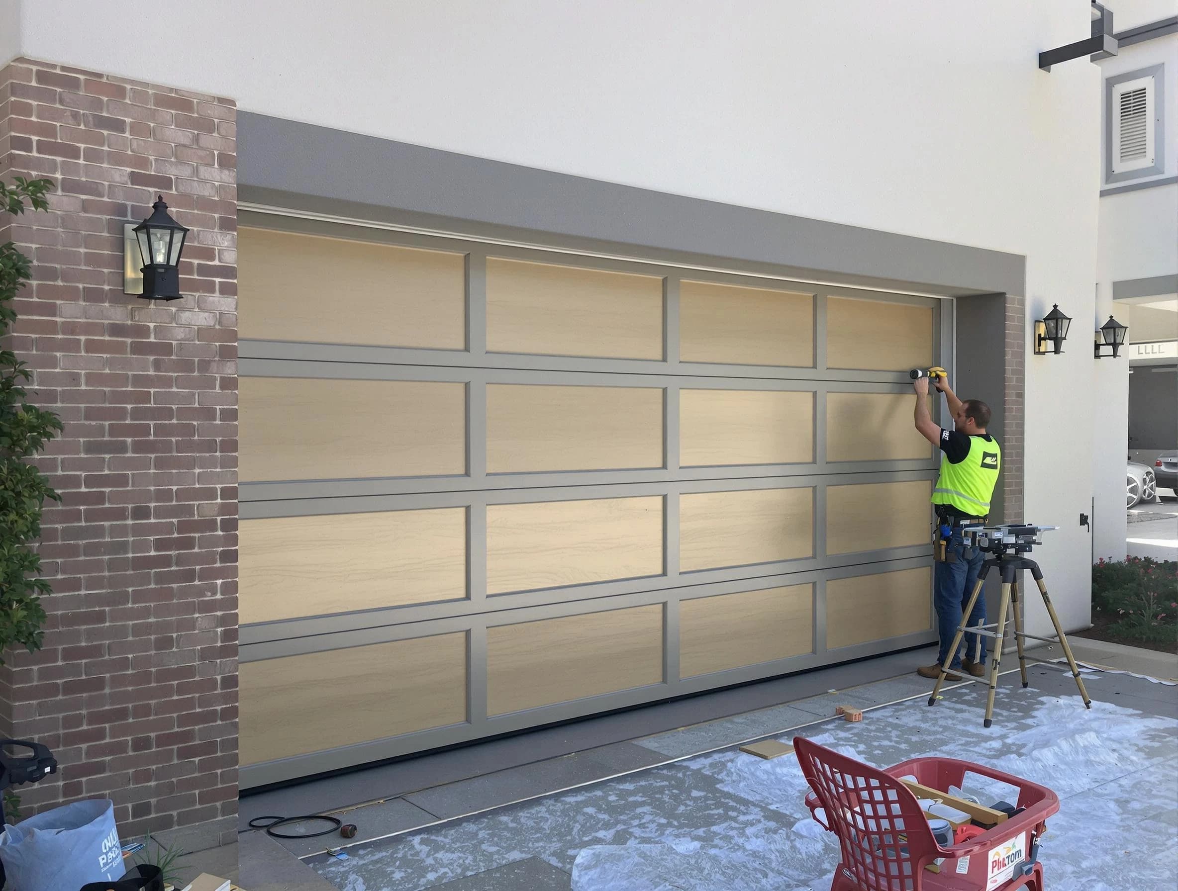 Garage door replacement service by Blanchard Garage Door Repair in Blanchard