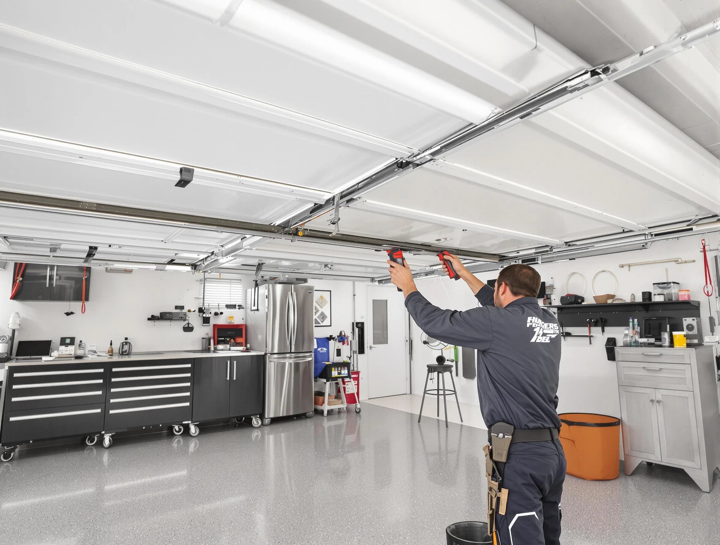 Overhead garage door repair service by Blanchard Garage Door Repair in Blanchard