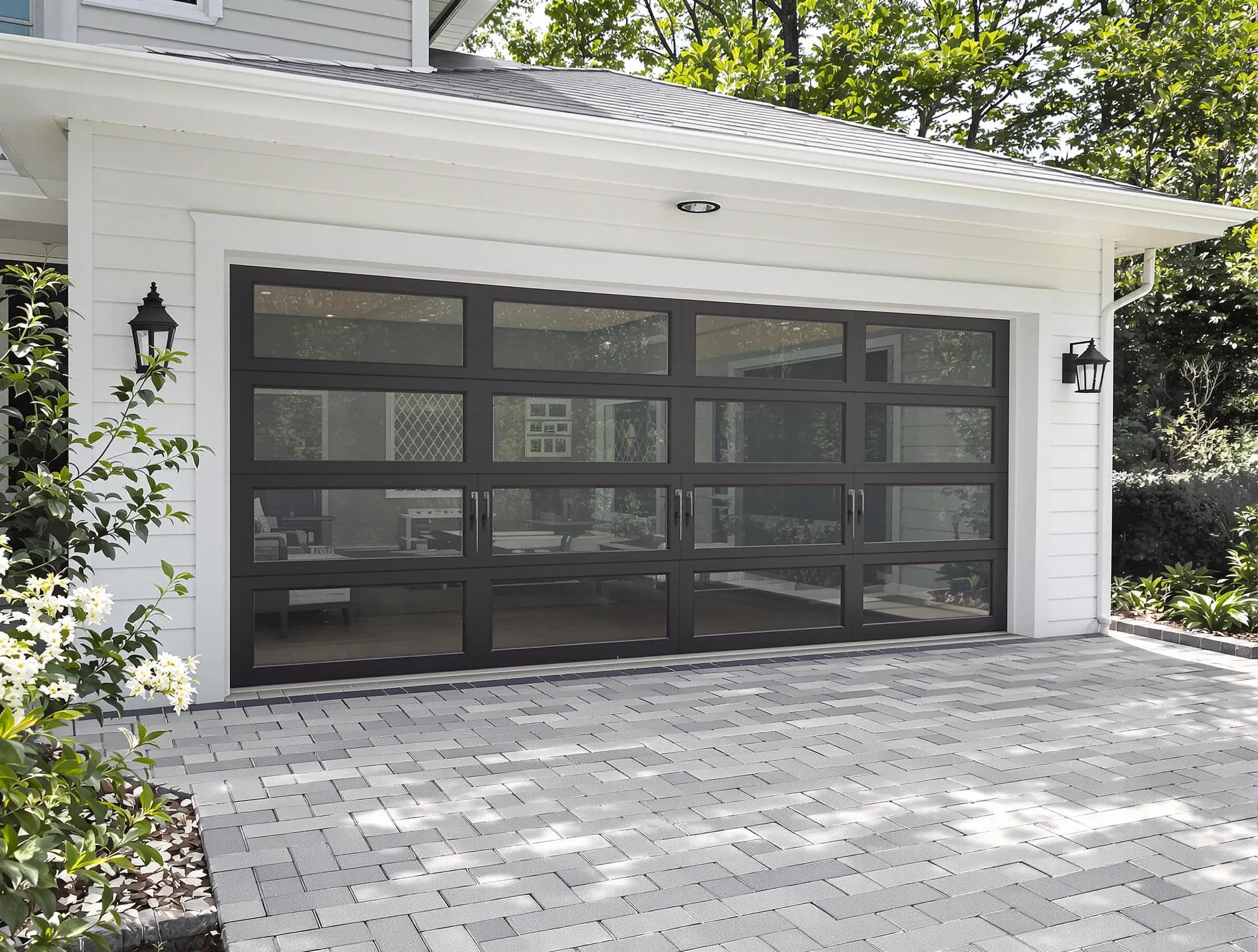 Blanchard Garage Door Repair design specialist presenting custom garage door options to Blanchard homeowner