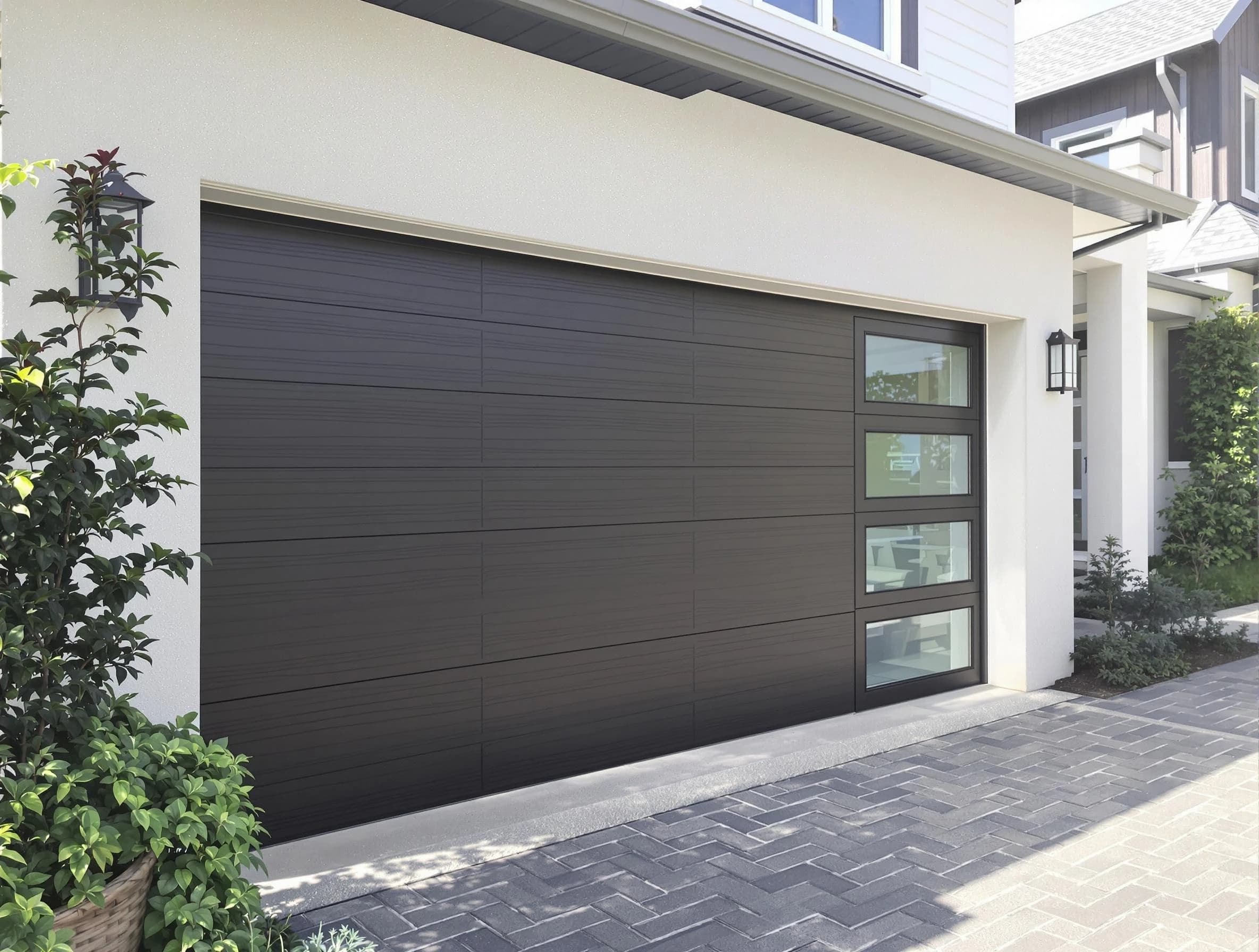 Custom garage door installation by Blanchard Garage Door Repair in Blanchard