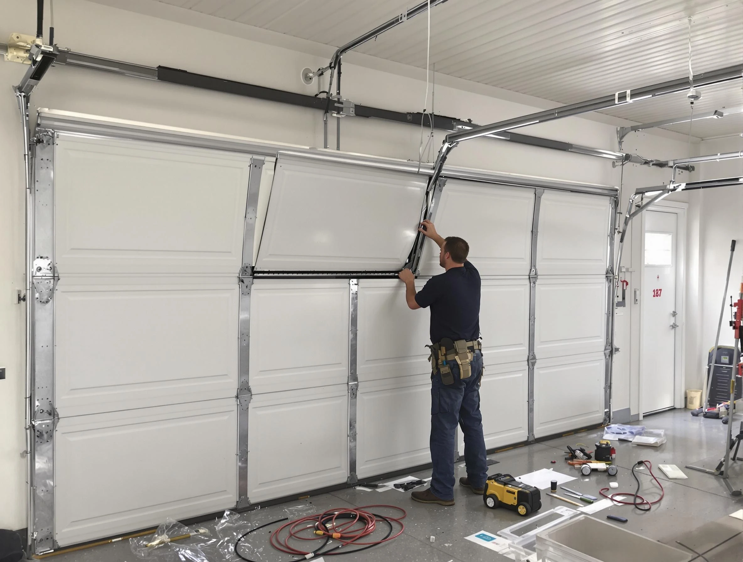 Garage Door Section Replacement in Blanchard
