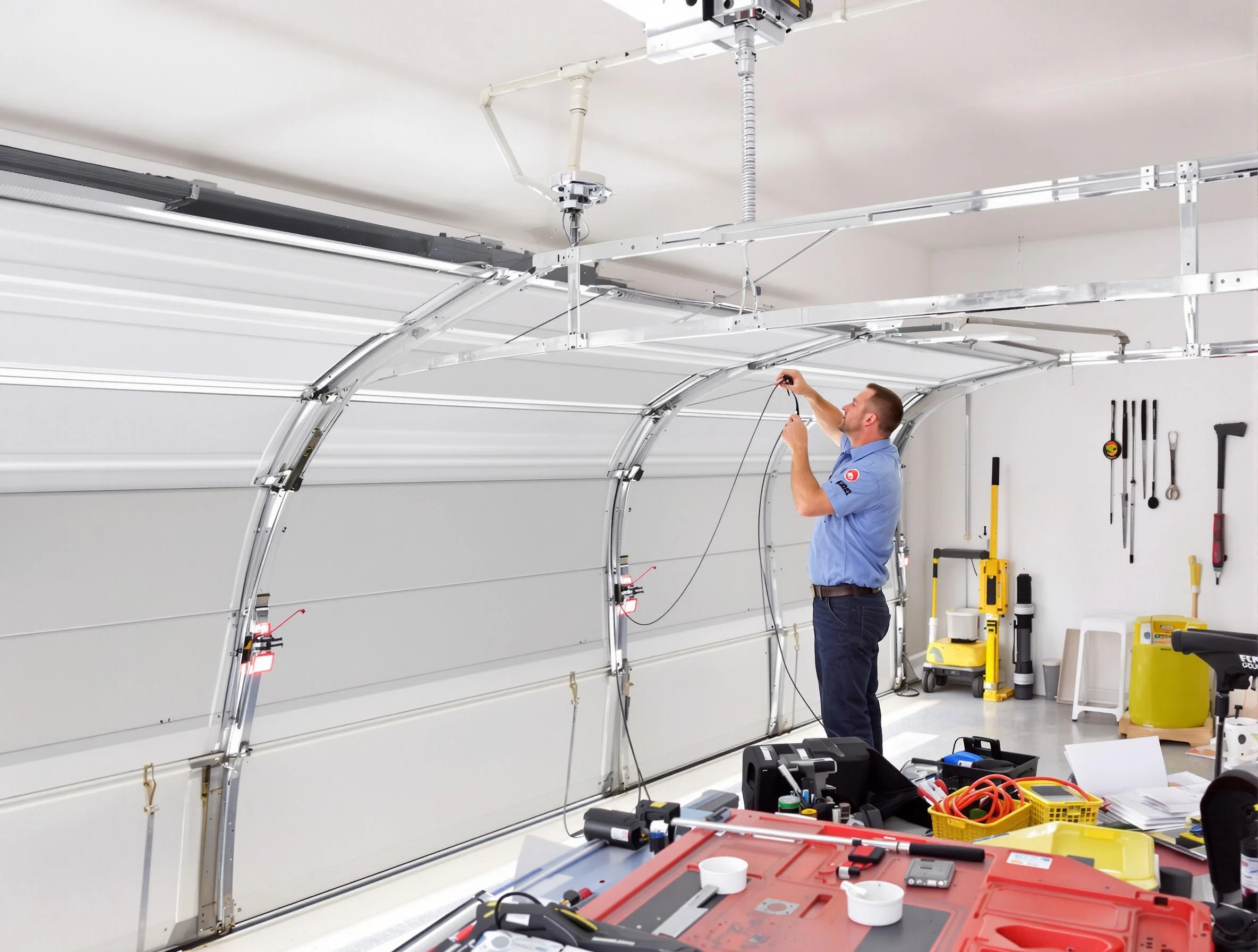 Garage door cable repair service by Blanchard Garage Door Repair in Blanchard