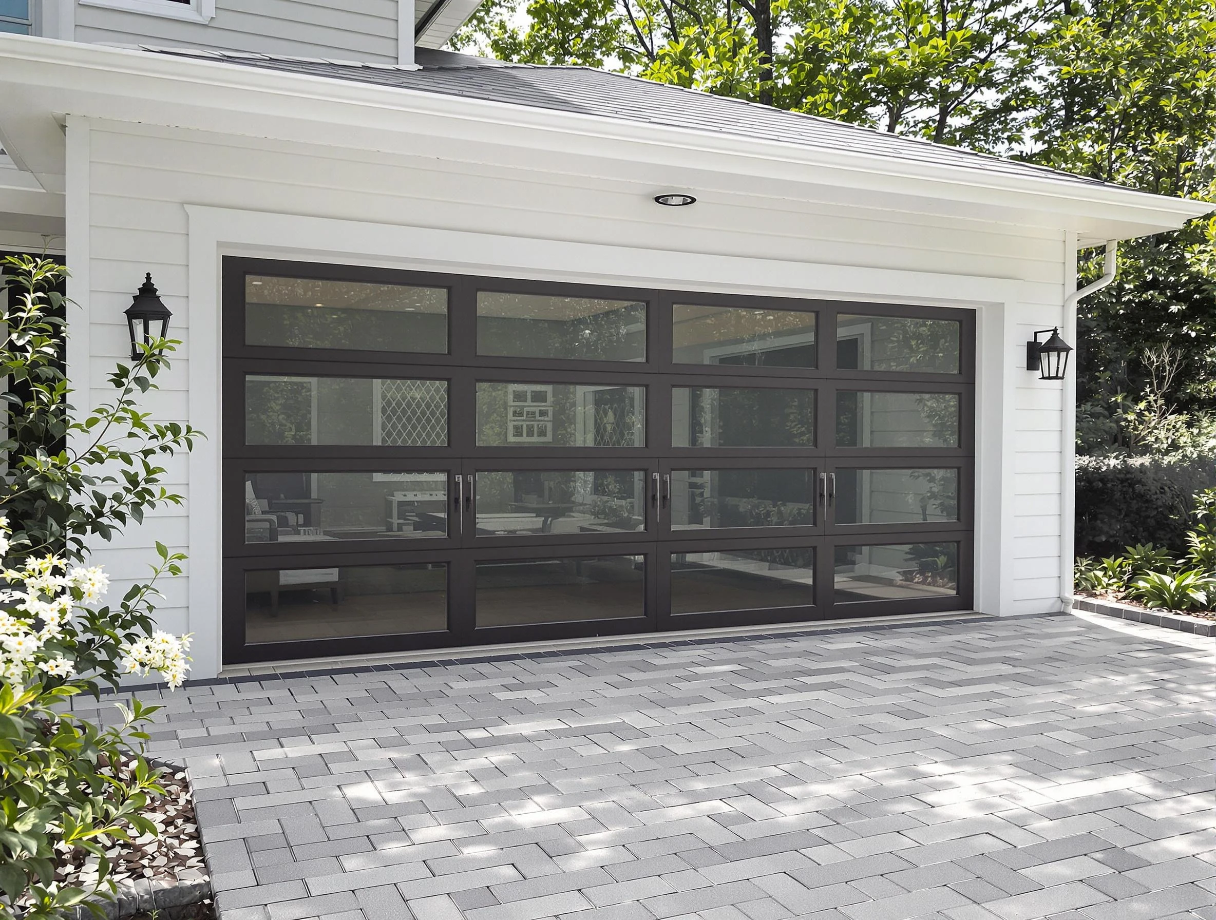 Blanchard Garage Door Repair design specialist presenting custom garage door options to Blanchard homeowner