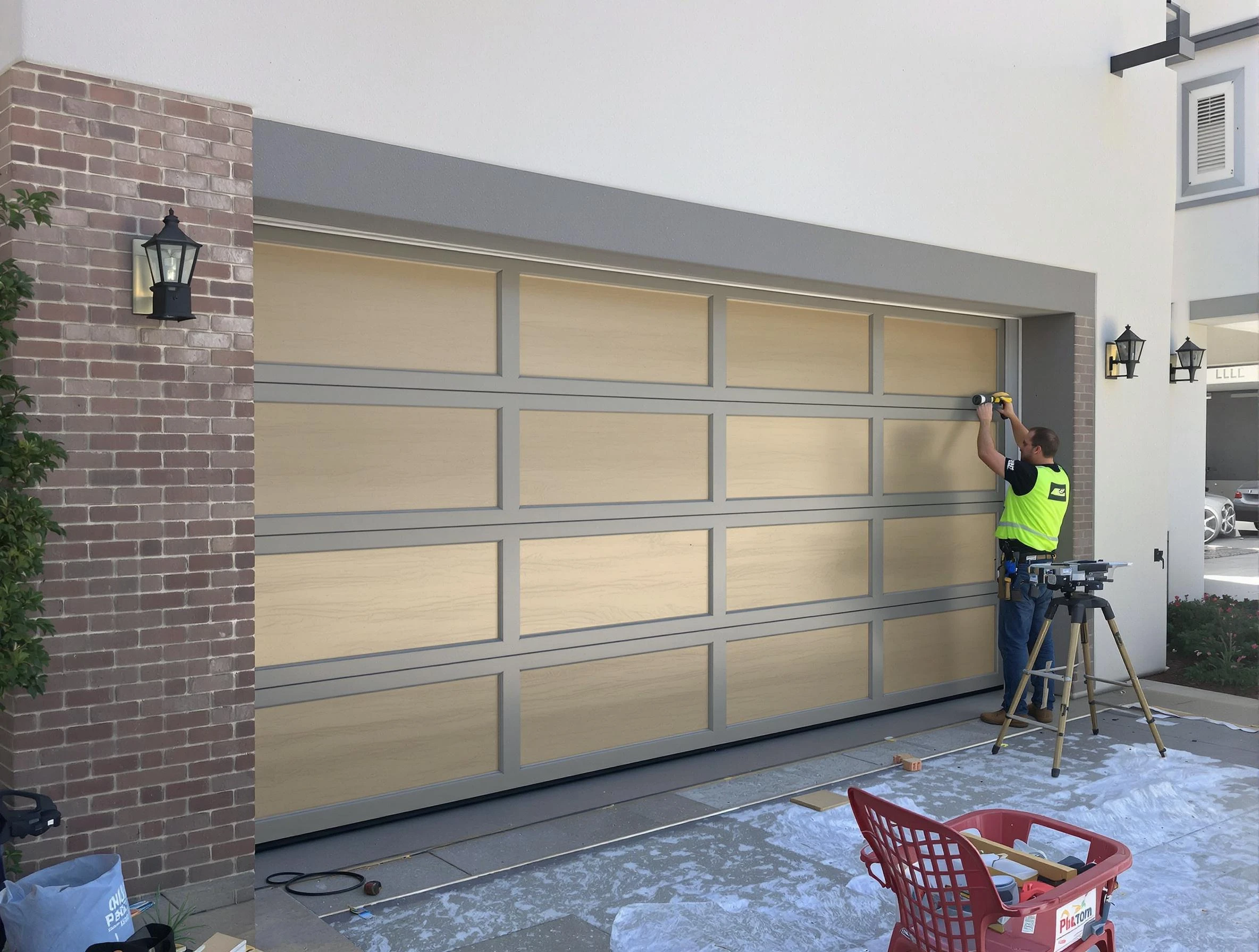 Garage door replacement service by Blanchard Garage Door Repair in Blanchard