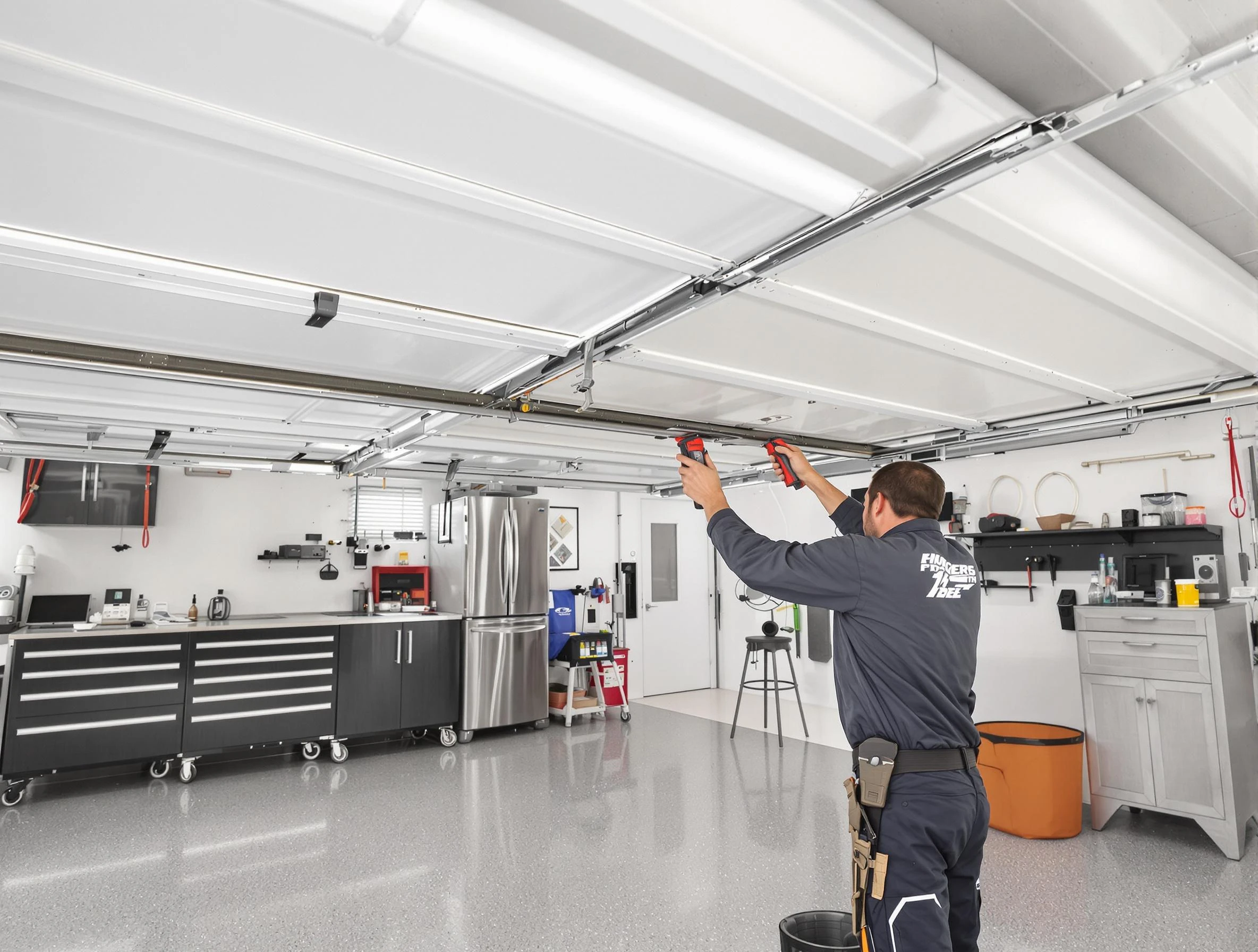 Overhead garage door repair service by Blanchard Garage Door Repair in Blanchard